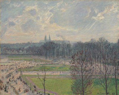 De Tuinen van de Tuilerieën op een Wintermiddag, 1899 door Camille Jacob Pissarro