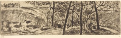 Het Lange Landschap Paysage en long, 1879 door Camille Pissarro