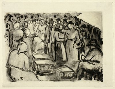 De markt door Camille Pissarro