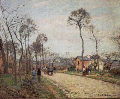 De weg naar Louveciennes - 1870 door Camille Jacob Pissarro
