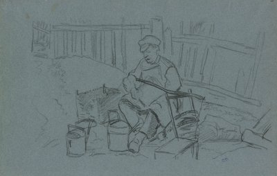 Timmerman met Zijn Gereedschap door Camille Pissarro