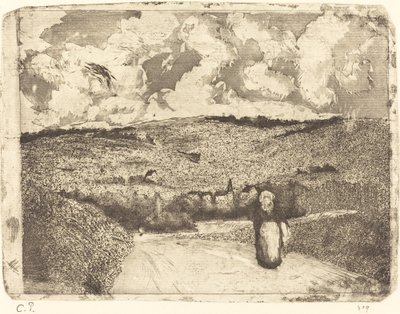 Vrouw op de weg La femme sur la route, 1879 door Camille Pissarro