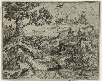 Landschap met bewolkte hemel door Camillo Berlinghieri