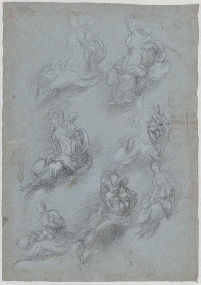 Studies voor de Maagd en het Kind (recto) door Camillo Boccaccino