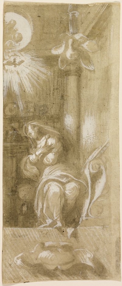 Studie voor de Maagd Annunciate door Camillo Boccaccino