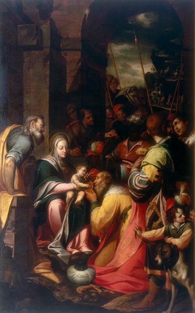 Aanbidding der Wijzen, werk van Camillo Procaccini, bewaard in de Galleria Estense in Modena door Camillo Procaccini