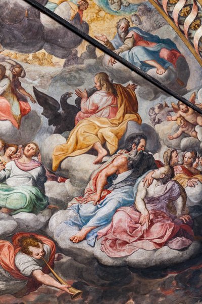 Engelen die muziek spelen (detail) door Camillo Procaccini