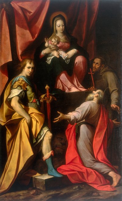 Madonna met Kind en Heiligen Vitale en Jerome, werk van Camillo Procaccini, bewaard in de Galleria Estense in Modena door Camillo Procaccini