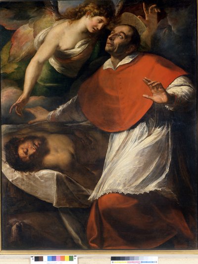 Sint Charles Borromeo observeert de dode Christus door Camillo Procaccini