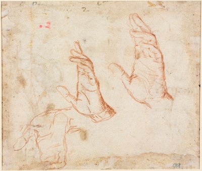 Studie van Handen (verso) door Camillo Procaccini