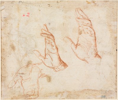 Studie van Handen verso, c. 1590 door Camillo Procaccini