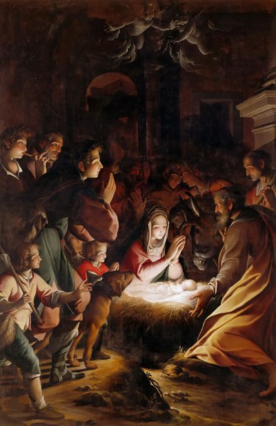 De aanbidding van de herders, ca. 1615 door Camillo Procaccini