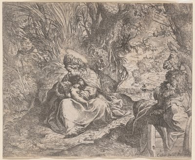 De rust tijdens de vlucht naar Egypte, 1587-1590 door Camillo Procaccini