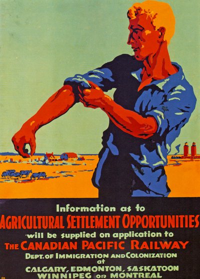 Poster ter promotie van emigratie naar Canada, 1920 door Canadian School