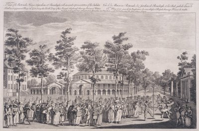 Zicht op de Rotunda, Ranelagh House, op een bal ter viering van de verjaardag van ZKH, de Prins van Wales, 24 mei 1751, gegraveerd door Parr door Canaleti