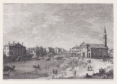 Al Dolo (Bij Dolo), uit de serie Vedute (Gezichten) door Canaletto (Giovanni Antonio Canal)