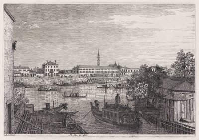 Bij de sluizen van Dolo, uit de serie Vedute door Canaletto (Giovanni Antonio Canal)