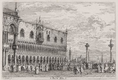 La Piera del Bando. V., uit de serie Vedute (Gezichten) door Canaletto (Giovanni Antonio Canal)