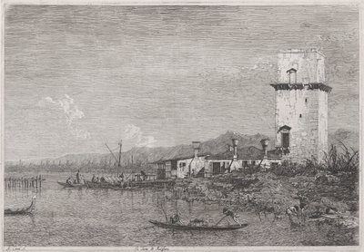 La Torre di Malghera, uit de serie Vedute door Canaletto (Giovanni Antonio Canal)