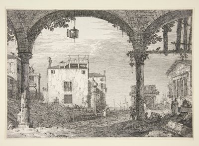 Het Portiek met de Lantaarn, uit de serie Vedute (Gezichten) door Canaletto (Giovanni Antonio Canal)