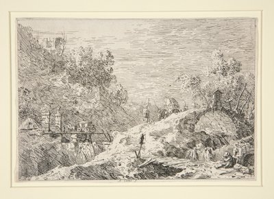 Berglandschap met Vijf Bruggen, uit de Vedute (Zichten) door Canaletto (Giovanni Antonio Canal)