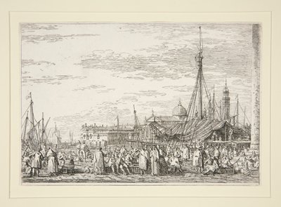 De markt op de Molo door Canaletto (Giovanni Antonio Canal)
