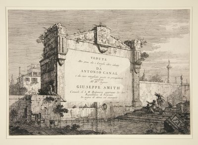 Titelplaat, uit de serie Vedute (Gezichten) door Canaletto (Giovanni Antonio Canal)