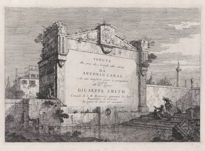 Titelplaat, uit de serie Vedute (Gezichten) door Canaletto (Giovanni Antonio Canal)