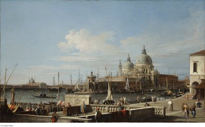 Naar Canaletto - Venetië de Dogana en Santa Maria della Salute vanaf de Molo, ca. 1740 - 1760 door Canaletto