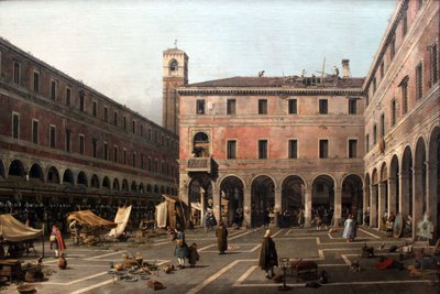 Campo di Rialto door Giovanni Antonio Canal