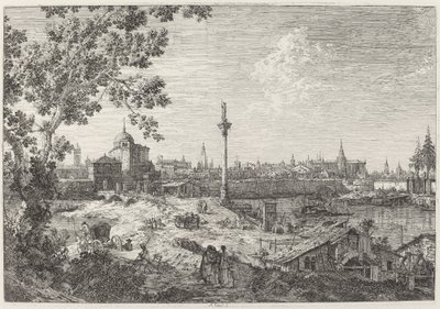 Denkbeeldig Uitzicht op Padua door Canaletto