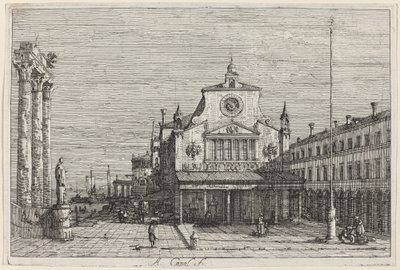 Denkbeeldig Uitzicht op S. Giacomo di Rialto, ca. 1735-1746 door Canaletto