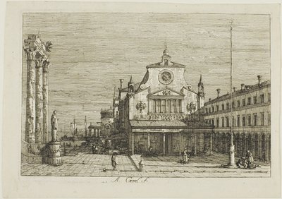 Imaginair Uitzicht op S. Giacomo di Rialto, uit Vedute door Canaletto
