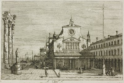 Imaginaire Weergave van S. Giacomo di Rialto, uit Vedute door Canaletto