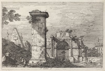 Landschap met Verwoeste Monumenten door Canaletto