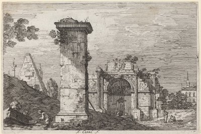 Landschap met Verwoeste Monumenten door Canaletto