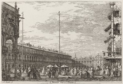 Le Procuratie niove e S. Ziminian V. [rechtsboven], ca. 1735-1746 door Canaletto