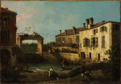 Sluis bij Dolo door Canaletto