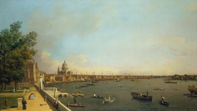 Londen: De Theems vanaf Somerset House Terrace richting de City door Canaletto