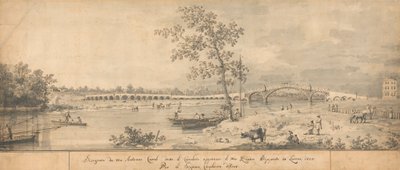 Oude Walton-brug gezien vanaf de Middlesex-oever door Canaletto