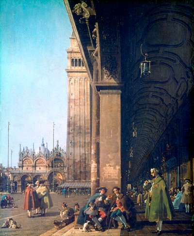 Piazza San Marco en de zuilengang, 1756 door Giovanni Antonio Canal