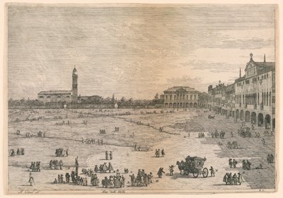 Prà della Valle (Prato della Valle, Padua), uit de Vedute altre prese da i luoghi altre ideate door Canaletto