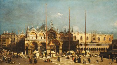 San Marco en het Dogepaleis, Venetië, vanaf het Piazza San Marco, ca. 1740s door Giovanni Antonio Canal
