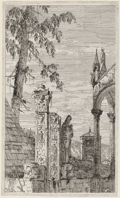 Het graf van de bisschop door Canaletto
