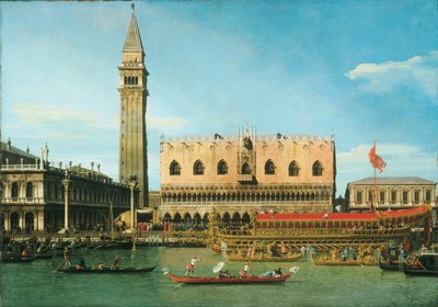 De Bucintoro bij de Molo op Hemelvaartsdag door Canaletto