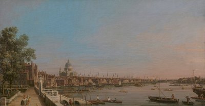 De stad vanaf het terras van Somerset House door Canaletto
