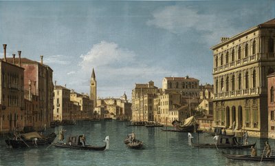 Het Canal Grande, Venetië, kijkend in noordwestelijke richting van de Ca