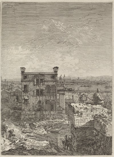 Het Huis met het Peristylium door Canaletto