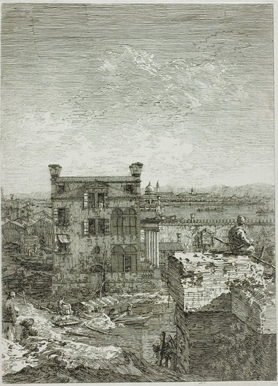 Het Huis met de Peristyle, uit Vedute door Canaletto