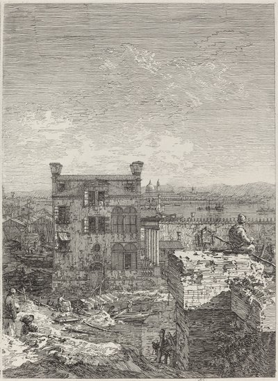 Het Huis met het Peristyle [rechts] door Canaletto